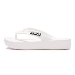 Japonki damskie Crocs Platform Flip. Białe klapki damskie Crocs, bez wzorów, z materiału. Za 149.20 zł.