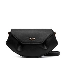 Torebka Guess. Czarne listonoszki damskie Guess, z aplikacjami, bez dodatków. Za 449.99 zł.
