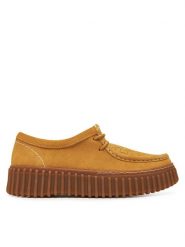 Clarks Półbuty Torhill Bee 26181188 Złoty. Żółte półbuty damskie Clarks, bez wzorów, ze skóry, bez obcasa, na płaskiej podeszwie, bez zapięcia. Za 269.99 zł.