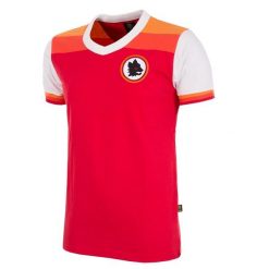 Koszulka retro piłkarska dla dorosłych - AS Roma 1978-79 - Czerwona. Czerwone koszulki sportowe męskie COPA FOOTBALL, bez wzorów, bez kołnierzyka, bez ramiączek, do piłki nożnej. Za 340.84 zł.