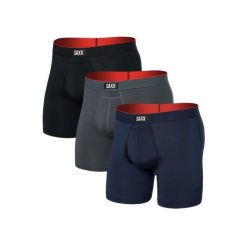 Bokserki - Multi-Sport Mesh - 3-pack - Turbulence/Navy/Czarny. Niebieskie bokserki męskie Saxx, m, bez wzorów, z meshu. Za 373.20 zł.