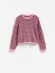 Sweter z domieszką wełny - wielobarwny. Swetry damskie Reserved, l, bez wzorów, z dzianiny, bez kołnierzyka, bez ramiączek, bez kaptura. Za 119.99 zł.