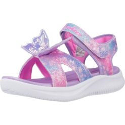 Sandały SKECHERS 303109L Fioletowy. Fioletowe sandały damskie Skechers, bez wzorów, z syntetyku, bez obcasa, bez zapięcia. Za 159.99 zł.