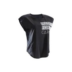 Koszulka fitness kardio 120. Czarne koszulki sportowe damskie DOMYOS. Za 29.99 zł.