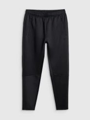 Spodnie treningowe z wykończeniem szybkoschnącym męskie czarne 4F Czarny 3XL. Czarne spodnie sportowe męskie 4f, m, bez wzorów, z elastanu. Za 179.99 zł.