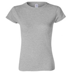 Koszulka Damska Krótki Rękaw Soft Style. Szare koszulki sportowe damskie Gildan, s, bez wzorów, bez kołnierzyka, bez ramiączek, trekkingowe. Za 28.99 zł.