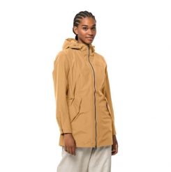 Kurtka przeciwdeszczowa damska Jack Wolfskin Dakar Parka. Żółte kurtki damskie Jack Wolfskin, na lato, l, bez wzorów, z materiału, bez kaptura, trekkingowe. Za 409.99 zł.