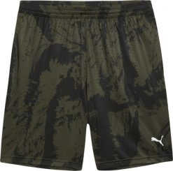 Spodenki treningowe męskie Puma Train All Day AOP. Czarne krótkie spodenki sportowe męskie Puma, m, bez wzorów, z dzianiny, na fitness i siłownię. Za 141.99 zł.