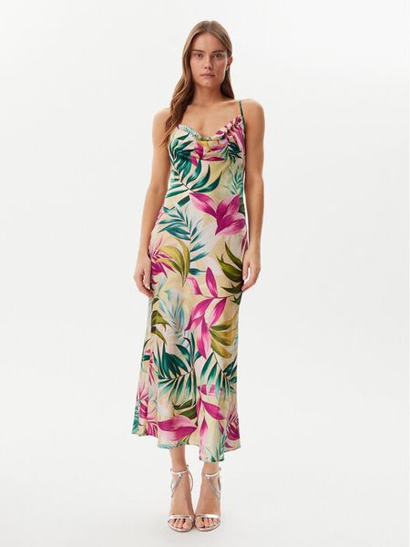 Guess Sukienka codzienna W5GK85 WH9C2 Zielony Regular Fit. Zielone sukienki damskie Guess, na co dzień, xs, z aplikacjami, z syntetyku, bez kołnierzyka, bez ramiączek, proste. Za 329.99 zł.