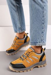 Brązowe Buty Sportowe w Trekkingowym Stylu Zaiss. Brązowe obuwie sportowe damskie Renee, bez wzorów, z jeansu, trekkingowe. Za 99.99 zł.