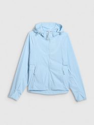 4F Kurtka przejściowa damska - niebieska S. Niebieskie kurtki damskie 4f, s, bez wzorów, z materiału, bez kaptura. Za 299.99 zł.