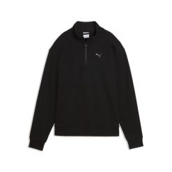 Damska bluza Essentials Elevated Standard z krótkim zamkiem PUMA. Czarne bluzy damskie Puma, xl, bez wzorów, z bawełny, bez kaptura, na golfa. Za 219.00 zł.