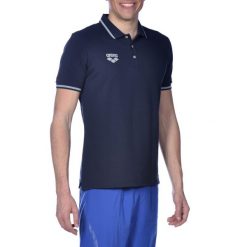 Koszulka polo Arena Team Line. Niebieskie koszulki sportowe damskie Arena, xs, bez wzorów, z bawełny, bez kołnierzyka, bez ramiączek, na fitness i siłownię. Za 79.34 zł.