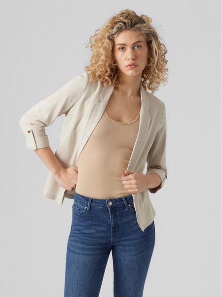 Vero Moda Marynarka Jesmilo 10279700 Szary Regular Fit. Szare żakiety damskie Vero Moda, xs, bez wzorów, ze lnu. Za 179.99 zł.