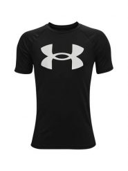 Under Armour T-Shirt UA Tech Big Logo SS 1363283 Czarny Regular Fit. Czarne t-shirty dla chłopców Under Armour, bez wzorów, z syntetyku, bez ramiączek. Za 39.99 zł.