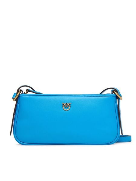 PINKO Torebka Half Moon Baguette Mini AI 25-26 PLTT 105069 A0QO Niebieski. Niebieskie listonoszki damskie Pinko, bez wzorów, ze skóry, bez dodatków. Za 1,059.00 zł.