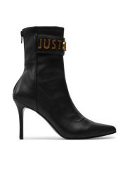 Just Cavalli Botki 77RA3S64 Czarny. Czarne botki damskie Just Cavalli, ze skóry, bez obcasa, na szpilce, bez zapięcia. Za 1,049.00 zł.