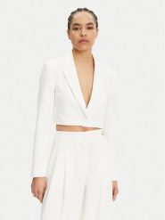 Patrizia Pepe Marynarka 2S1531 A411 Biały Regular Fit. Białe żakiety damskie Patrizia Pepe, s, bez wzorów, z syntetyku. Za 899.99 zł.