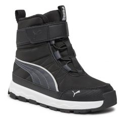 Śniegowce Puma. Czarne buty zimowe chłopięce Puma, bez wzorów, bez zapięcia. Za 249.99 zł.