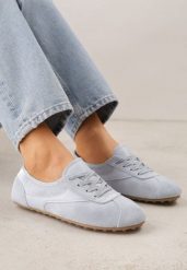 Niebieskie Sneakersy Kultowe Tenisówki Y2K z Imitacji Zamszu Nerialle. Niebieskie trampki i tenisówki damskie Renee, bez wzorów, z koronki, retro, bez zapięcia. Za 79.99 zł.