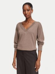 BOSS Sweter Freeslyn 50563400 Brązowy Regular Fit. Brązowe swetry damskie Boss, m, bez wzorów, z wełny, bez kołnierzyka, bez ramiączek, bez kaptura. Za 899.99 zł.