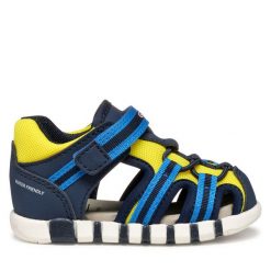 Sandały Geox. Niebieskie sandały chłopięce Geox, bez zapięcia. Za 159.99 zł.