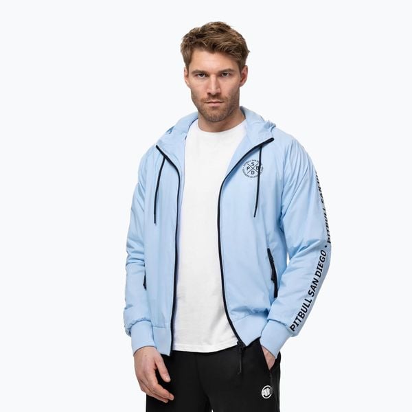 Kurtka męska Pitbull Athletic Tape Nylon Hooded. Niebieskie kurtki męskie PITBULL, l, bez wzorów, z materiału, bez kaptura. Za 199.99 zł.