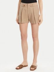 Guess Szorty materiałowe W5GD1J WG8N0 Beżowy Relaxed Fit. Brązowe szorty damskie Guess, z aplikacjami, z lyocellu. Za 239.99 zł.