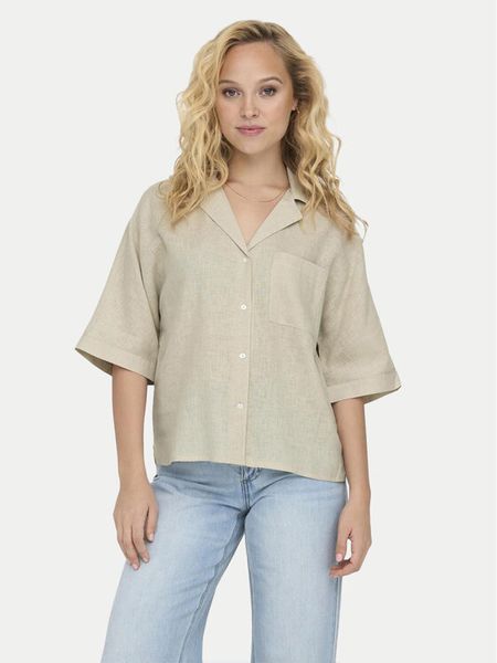 ONLY Koszula Tokyo 15314215 Szary Regular Fit. Szare bluzki damskie Only, s, bez wzorów, z wiskozy, bez kołnierzyka, bez ramiączek. Za 69.99 zł.