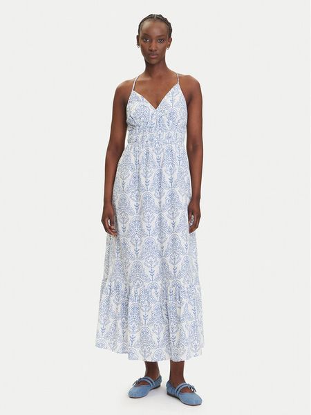 YAS Sukienka letnia Cinni 26036881 Błękitny Regular Fit. Niebieskie sukienki damskie YAS, na lato, bez wzorów, z bawełny, bez kołnierzyka, bez ramiączek. Za 349.99 zł.