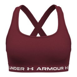 Biustonosz treningowy Under Armour Crossback Mid. Czerwone obuwie sportowe damskie Under Armour, bez wzorów, na fitness i siłownię. Za 119.99 zł.