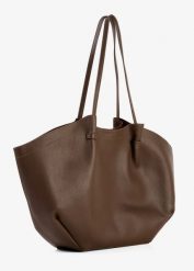 Torba shopper XXL. Brązowe torebki shopper damskie bonprix, bez wzorów, ze skóry, duże, bez dodatków. Za 124.99 zł.