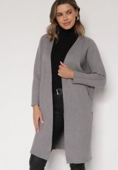 Szary Klasyczny Niezapinany Kardigan Elitusa. Szare kardigany damskie Born2be, uniwersalny, bez wzorów, z jeansu, klasyczne. Za 119.99 zł.