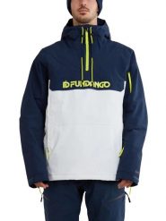 Kurtka narciarska męska Burnaby Logo Anorak. Niebieskie kurtki snowboardowe męskie Fundango, l, bez wzorów, z poliamidu, narciarskie. Za 349.00 zł.