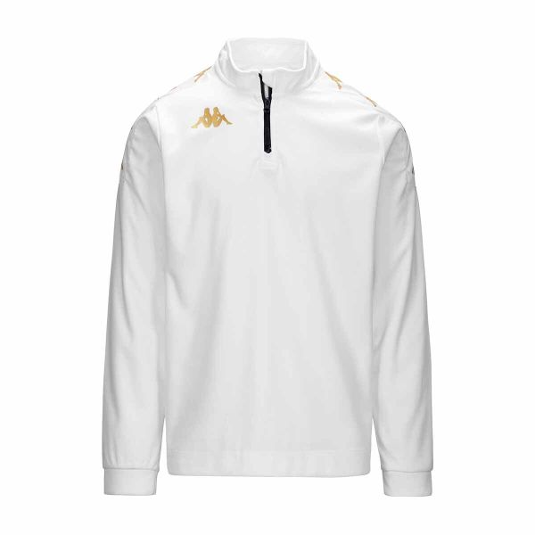 Kurtka z dresu Kappa Gassolo. Białe kurtki męskie Kappa, bez wzorów, z dresówki, sportowe, bez kaptura. Za 246.50 zł.