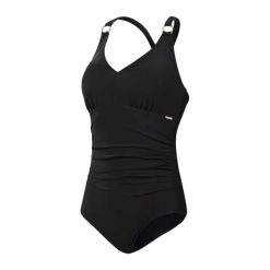 Damski kostium kąpielowy 1-częściowy Speedo Strappy. Czarne kostiumy jednoczęściowe damskie Speedo, l, bez wzorów, z materiału, sportowe, moda ciążowa, na fitness i siłownię. Za 308.50 zł.