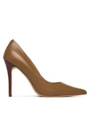 MICHAEL Michael Kors Szpilki Elyse High Pump 40R6EYHP1L Brązowy. Brązowe szpilki damskie MICHAEL Michael Kors, bez wzorów, ze skóry, bez obcasa, bez zapięcia. Za 659.99 zł.