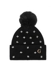Guess Czapka AW5635 VIS01 Czarny. Czarne rękawiczki damskie Guess, na zimę, z aplikacjami, z wiskozy. Za 154.99 zł.