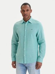 Tommy Jeans Koszula DM0DM22761 Zielony Regular Fit. Zielone koszule męskie Tommy Jeans, l, bez wzorów, z bawełny, bez kołnierzyka, bez ramiączek. Za 369.99 zł.