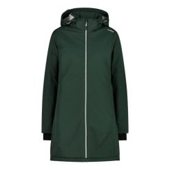 Płaszcz damski turystyczne CMP 32Z1406. Zielone płaszcze damskie CMP, l, bez wzorów, bez kaptura. W wyprzedaży za 249.99 zł.