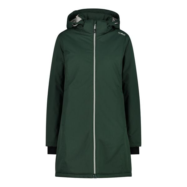 Płaszcz damski turystyczne CMP 32Z1406. Zielone płaszcze damskie CMP, l, bez wzorów, bez kaptura. W wyprzedaży za 249.99 zł.