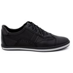 Polbut Buty męskie casual 1801L czarne. Czarne półbuty na co dzień męskie na jesień, z jeansu, casualowe, bez zapięcia. Za 319.69 zł.