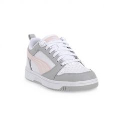 Buty do chodzenia damskie Puma 07 Rebound V6 Low Jr. Białe obuwie sportowe damskie Puma, bez wzorów, z dresówki, trekkingowe. Za 219.99 zł.