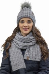 Vivisence Vivisence 7015Kmpl jasnoszary UNI Komplet czapka+szalik. Szare czapki dla dzieci Vivisence, bez wzorów. Za 159.99 zł.