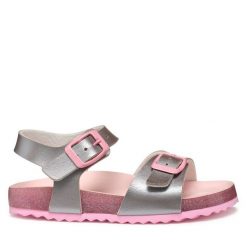 Sandały Geox. Szare sandały dziewczęce Geox, bez zapięcia. Za 249.99 zł.