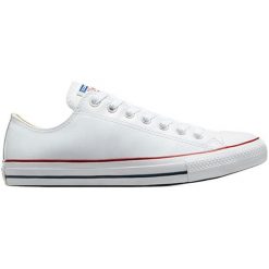 Trampki Converse Chuck Taylor Ox Leather, Dla obu płci. Białe trampki męskie Converse, bez wzorów, ze skóry, bez zapięcia. Za 590.00 zł.