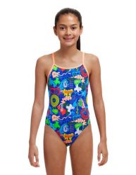 Strój kąpielowy dziewczęcy Funkita Blues Baby Diamond Back. Niebieskie stroje kąpielowe dla dziewczynek FUNKITA, bez wzorów, z dzianiny. Za 169.00 zł.