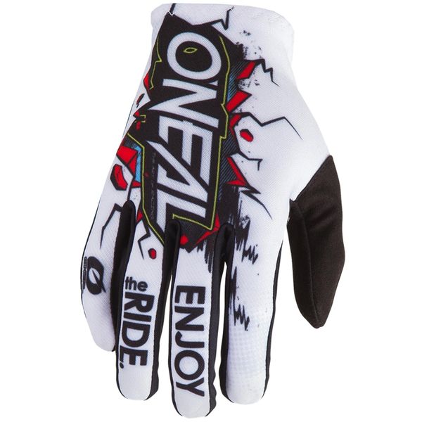 Rękawiczki rowerowe mtb dziecięce O'neal Matrix Villain. Białe rękawiczki dziecięce O'NEAL, bez wzorów. Za 99.00 zł.