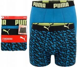 Bokserki męskie bawełniane 2 pary PUMA BOXER TRUNKS. Niebieskie bokserki męskie Puma, m, bez wzorów, z bawełny. Za 58.90 zł.