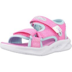 Sandały SKECHERS SOLA GLOW SANDAL Rose. Czerwone sandały damskie Skechers, bez wzorów, z syntetyku, bez obcasa, bez zapięcia. Za 184.99 zł.